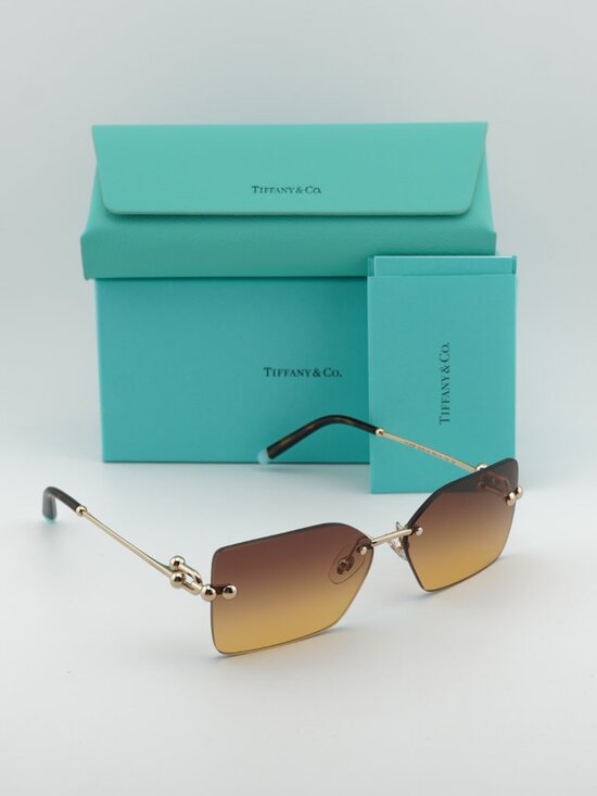Tiffany & Co TF3088 618978 Rectangle Sunglasses - Pale Gold/Orange Gradient main image 3